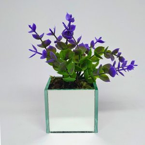 Folhas de Eucalipto com Vaso Espelhado - Roxa