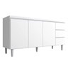 Balcão de Pia 3 Portas Andréia 150 Cm Branco sem Tampo Ajl Móveis - 1