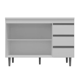 Balcão de Pia 2 Portas Andréia 120 Cm Branco sem Tampo Ajl Móveis - 2