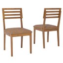 Ver imagem 1 de Kit 2 Cadeiras Estofadas Madeira Maciça 22153 Corino Kaki Ornar