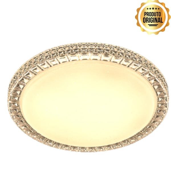 Lustre Plafon Sagitta Redondo Efeito Estrelado 24W LED: Luz Quente 3000K - 2