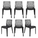 Ver imagem 2 de Kit com 6 Cadeiras Gruvyer Preta Fosca Ideal para Sala de Jantar Área Externa Escritório