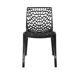 Kit com 6 Cadeiras Gruvyer Preta Fosca Ideal para Sala de Jantar Área Externa Escritório - 3