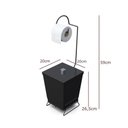 Ver imagem 2 de Lixeira com Suporte de Papel Higiênico em Aço Preto - Stolf Preto