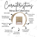 Ver imagem 4 de Mesa de Cabeceira Industrial Mdf com Pés Metalon Cobre Plancasa:carvalho