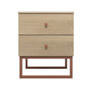Ver imagem 1 de Mesa de Cabeceira Industrial Mdf com Pés Metalon Cobre Plancasa:carvalho