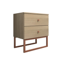 Ver imagem 2 de Mesa de Cabeceira Industrial Mdf com Pés Metalon Cobre Plancasa:carvalho