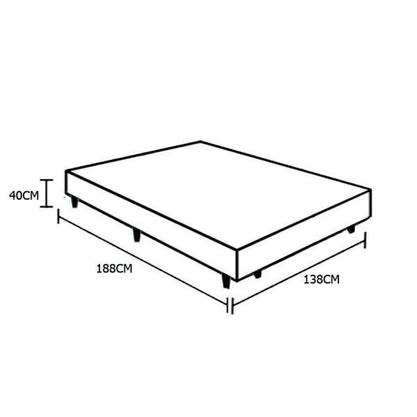 Base Box Casal Courino Branco 138x188x40 - 5