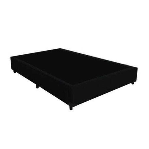 Base Box Casal Suede Preto 138x188x40