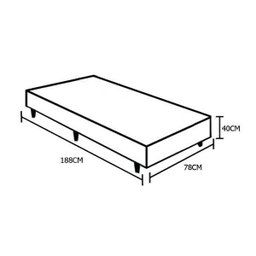 Base Box Solteiro Courino Preto 78x188x40 - 3