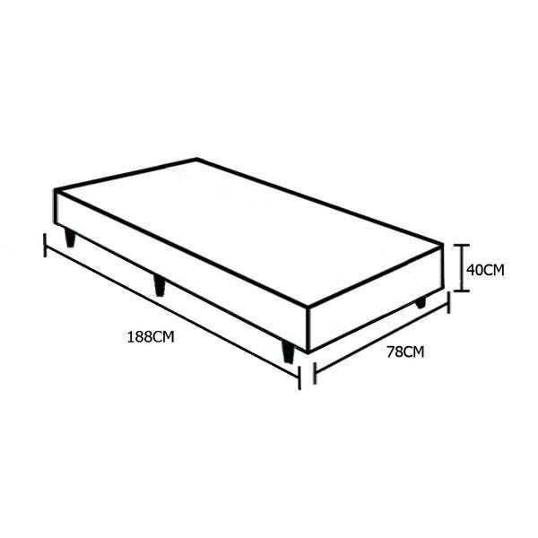 Base Box Solteiro Courino Marrom 78x188x40 - 3