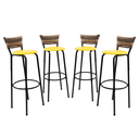 Ver imagem 1 de Kit 4 Banquetas 80cm para Balcão Ilha Bancada Área Gourmet Encosto em Junco Banco Itagold