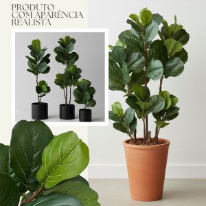 1 Árvore Fícus Artificial 120cm Realista Silicone Decoração Casa Comércio Enfeite Permanente Premium