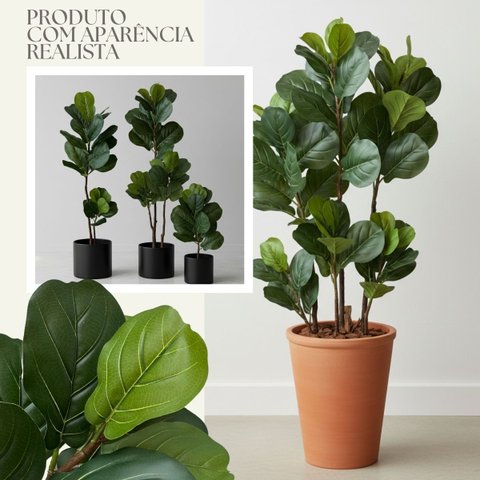 1 Árvore Fícus Artificial 120cm Realista Silicone Decoração Casa Comércio Enfeite Permanente Premium
