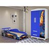 Cama Solteiro Com Guarda Roupa Carro Stock Car Azul Marinho - 1