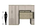 Ver imagem 5 de Guarda-Roupa Dormitório Modulado Master Casal 158cm Queen - Avelã Rústico e Ártico Rústico - Lucian