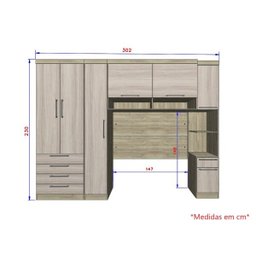 Guarda-Roupa Dormitório Modulado Master Casal 138cm - Avelã Rústico e Ártico Rústico - Luciane M02 - 4