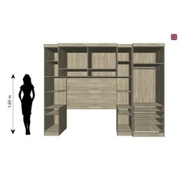 Guarda-Roupa Dormitório Modulado Master Casal 158cm Queen - Avelã Rústico e Areia - Luciane M01 - 4
