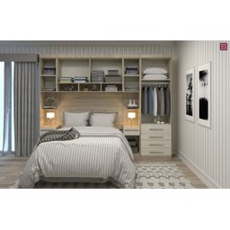 Guarda-Roupa Dormitório Modulado Master Casal 158cm Queen - Avelã Rústico e Areia - Luciane M01 - 2