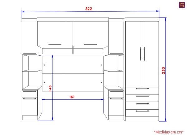 Guarda-Roupa Dormitório Modulado Master Casal 158cm Queen - Avelã Rústico e Areia - Luciane M01 - 5