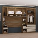 Ver imagem 2 de Guarda Roupa Dormitório Modulado Veneza Casal 1,38 m Avelã e Arenas Luciane M01