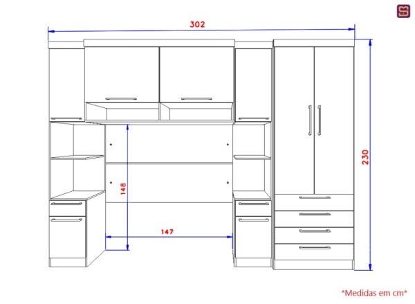 Guarda-Roupa Dormitório Modulado Master Casal 138cm - Avelã Rústico e Areia - Luciane M01 - 5