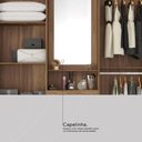 Ver imagem 6 de Guarda Roupa Casal 4 Portas com Espelho e 3 Gavetas Colombo - Ébano Touch