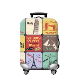 Capa para Mala de Viagem Estampa Selos de Viagem Tamanho G