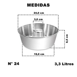 Forma assadeira para bolo pudim Polida N 24 - 2