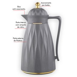 Garrafa Térmica Arabic Cinza 1l Class Home - 3