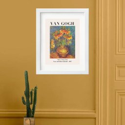 Quadro Girassóis de Van Gogh - 60x48cm:madeira Branca - 1 Quadro Girassóis de Van Gogh - 60x48cm:madeira Branca - 1