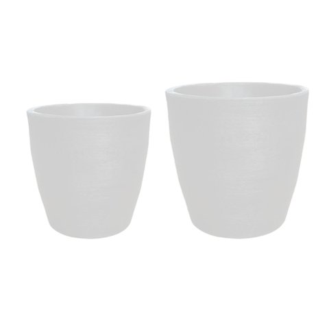 Kit 2 Vasos Planta 50x50 + 40x40 Moderno Polietileno Bgplasticos V13 Branco 006