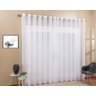 Cortina Voil Branco Sala Quarto 6,00x2,80 Ilhós Cromado:Branco - 1