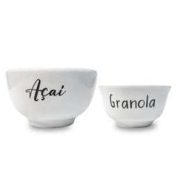 Jogo 2 Cumbucas Porcelana Açaí e Granola 500ml e 280ml - 1