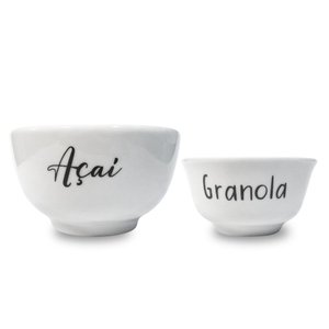 Jogo 2 Cumbucas Porcelana Açaí e Granola 500ml e 280ml