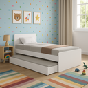 Ver imagem 1 de Bicama Luna Solteiro Bibox Reforçada Cama Infantil Auxiliar:branco