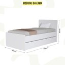 Ver imagem 3 de Bicama Luna Solteiro Bibox Reforçada Cama Infantil Auxiliar:branco