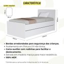 Ver imagem 2 de Bicama Luna Solteiro Bibox Reforçada Cama Infantil Auxiliar:branco