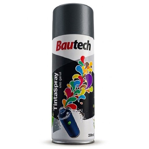 Tinta Spray 350 Ml Alto Brilho Preto - 30503 - Bautech