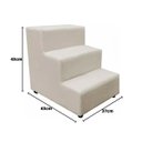 Ver imagem 2 de Escadinha Pet 3 Degraus Cachorro Escada Cão Bege Suede Grace