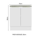 Ver imagem 3 de Balcão Madesa Lux 70 cm 2 Portas - Branco/Branco Veludo (Com Tampo)