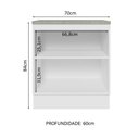 Ver imagem 4 de Balcão Madesa Lux 70 cm 2 Portas - Branco/Branco Veludo (Com Tampo)