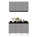 Ver imagem 3 de Kit Armário Aéreo e Balcão de Cozinha Lavanderia Lucy com Tampo 120 cm - D’Rossi Preto e Cinz