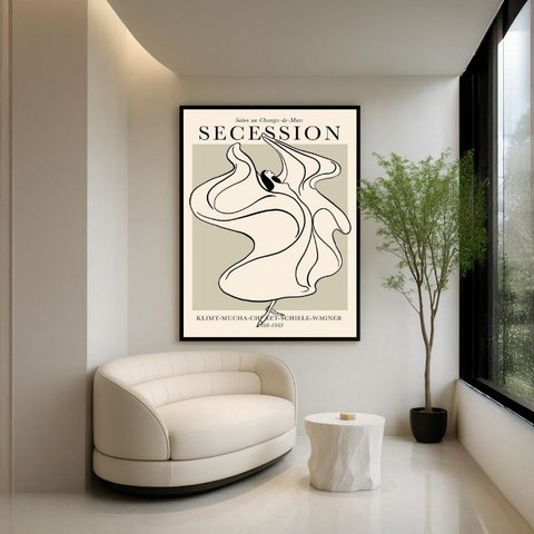 Quadro Canvas Mulher Minimalista 90x60cm Mold Preta