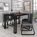 Ver imagem 1 de Mesa com 4 Cadeiras Industrial 1,36 Deli Pt/pt/cinz - Móveis Arapongas