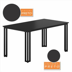 Mesa com 4 Cadeiras Industrial 1,36 Deli Pt/pt/cinz - Móveis Arapongas - 2