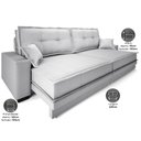 Ver imagem 3 de Sofá Palermo 2,20m Retrátil e Reclinável Linho Soft Prata - Netsofas