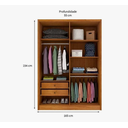 Ver imagem 3 de Guarda Roupa Dinamarca 4 Portas 2 Gavetas - Tcil Móveis