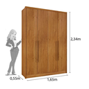 Ver imagem 2 de Guarda Roupa Dinamarca 4 Portas 2 Gavetas - Tcil Móveis