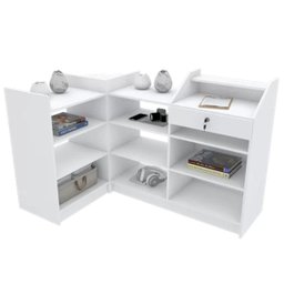 BALCÃO CAIXA VITRINE M313.B 100% MDF (EXPOSITOR, LOJA) MUNDI MOVEIS - 1